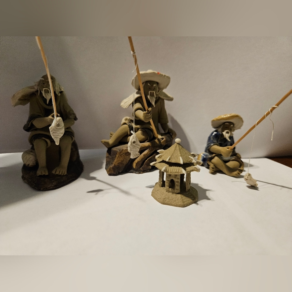 Natural Clay Mud Man Fishing